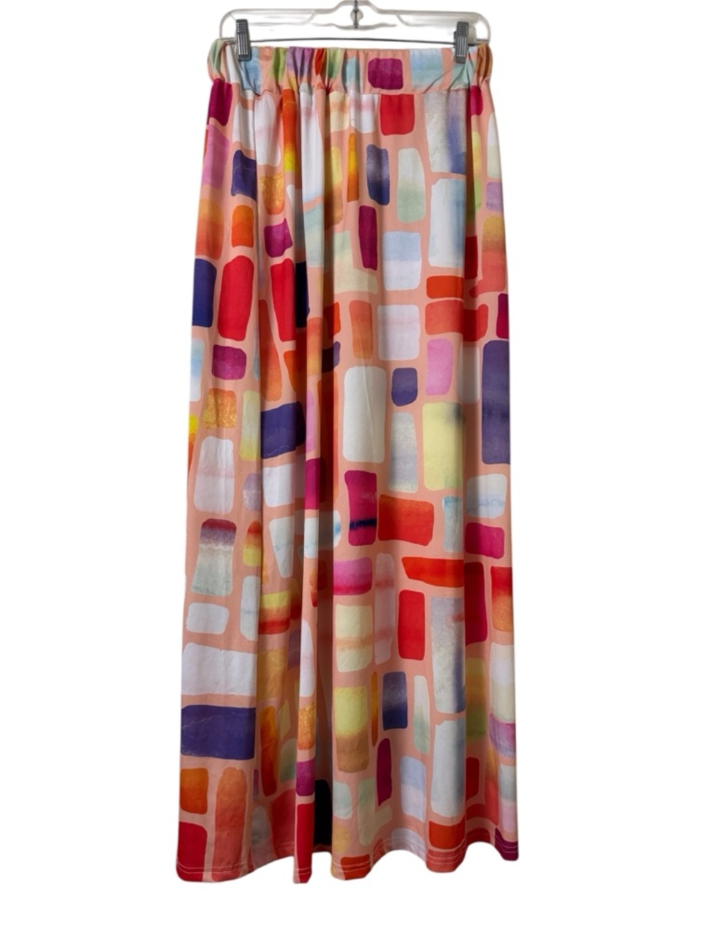 Bon Apple Tea Colorblock Brushstroke Maxi Skirt NWT Size L